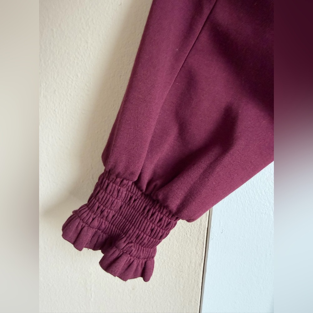 LOFT Burgundy long sleeve dress - Picture 4 of 4